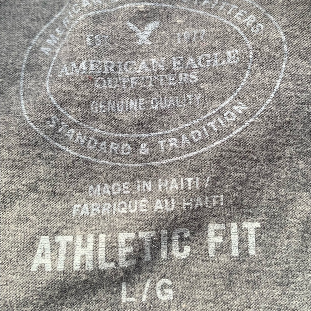 π3/$25 American Eagle Outfitters Gray and Red Graphic Tee large - Picture 9 of 9